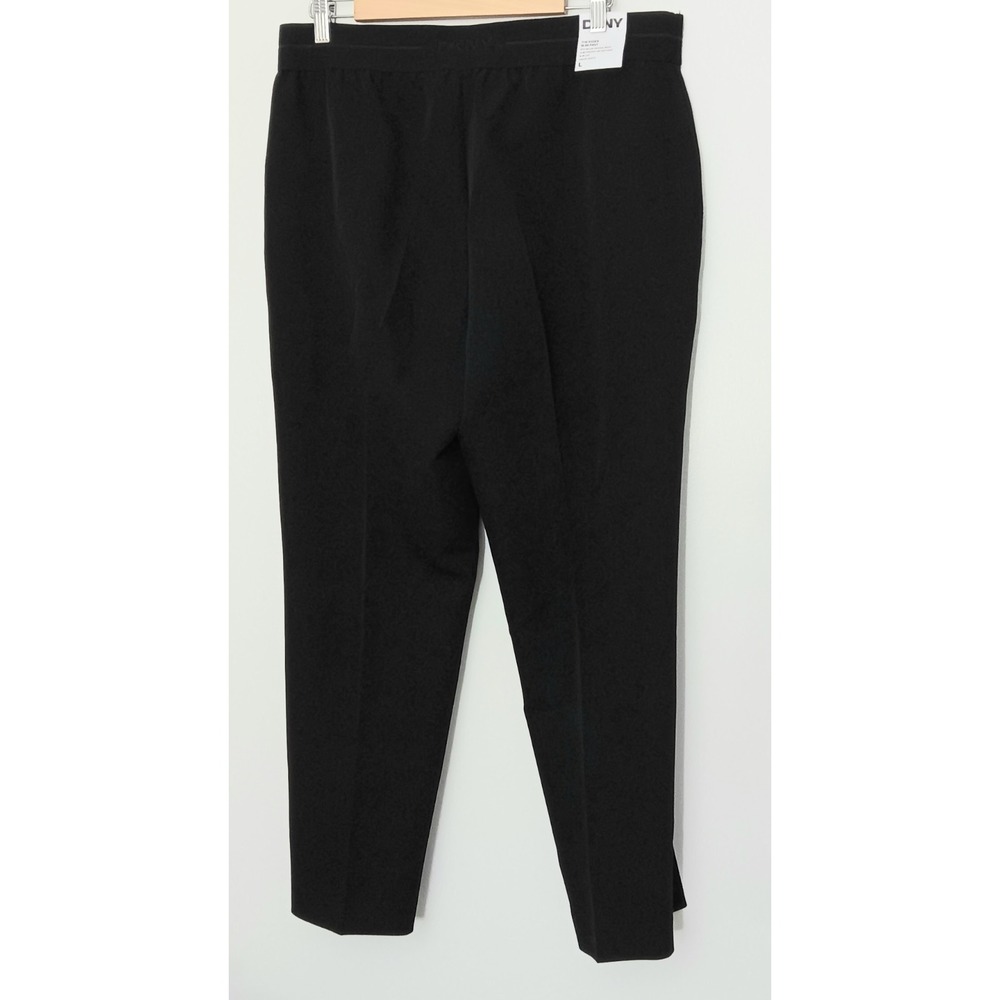 DKNY The Essex Pant Women's Size L Slim Leg Pullon Stretch Waist Ankle Black NEW - Picture 2 of 16